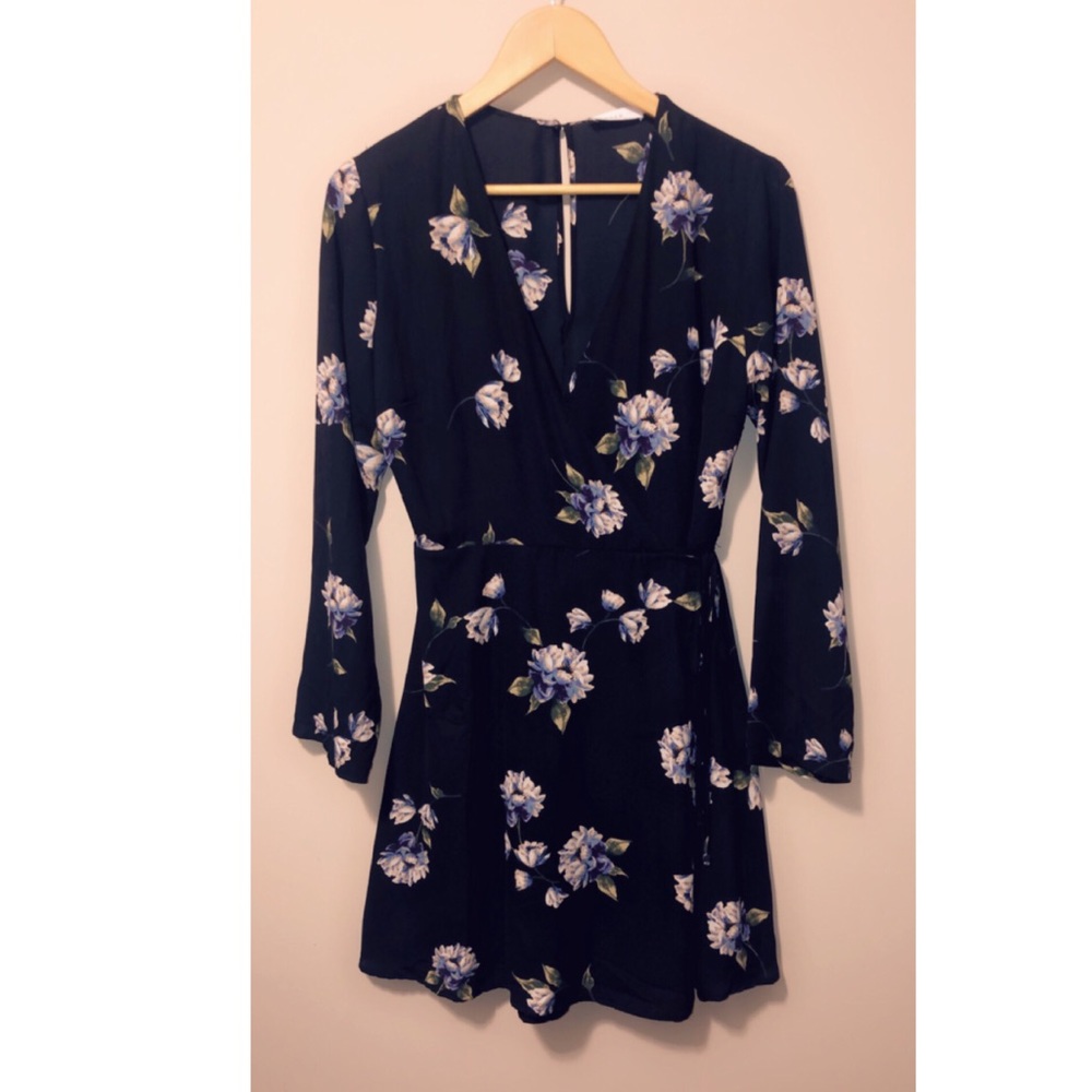 Lush floral wrap dress